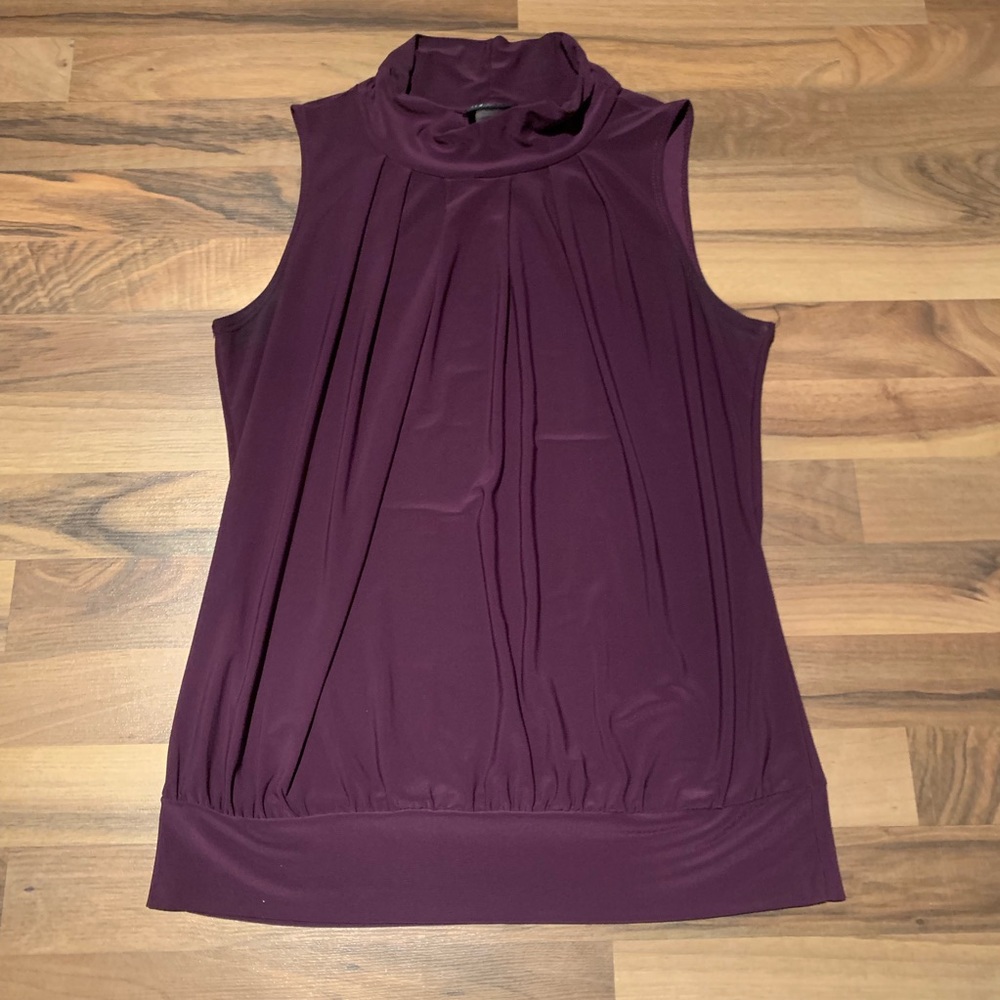 Purple High Neck Sleeveless Top